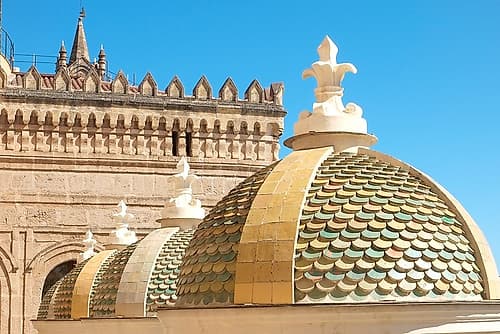 Palermo, Sicily. Cathedral of Palermo, built in 1104, embodies the Arab-Norman Style architecture. Art Print